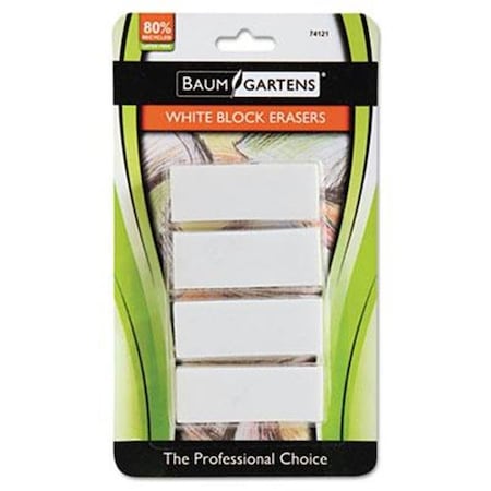 Pen2Paper Block Pencil Erasers 4 Pack WHITE PE140056